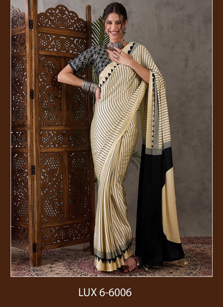 Lux 6 Semi Modal Printed Saree Wholesale Market In Surat
